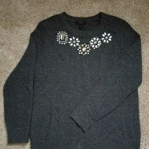 J. Crew Embellished Neckline Sweater